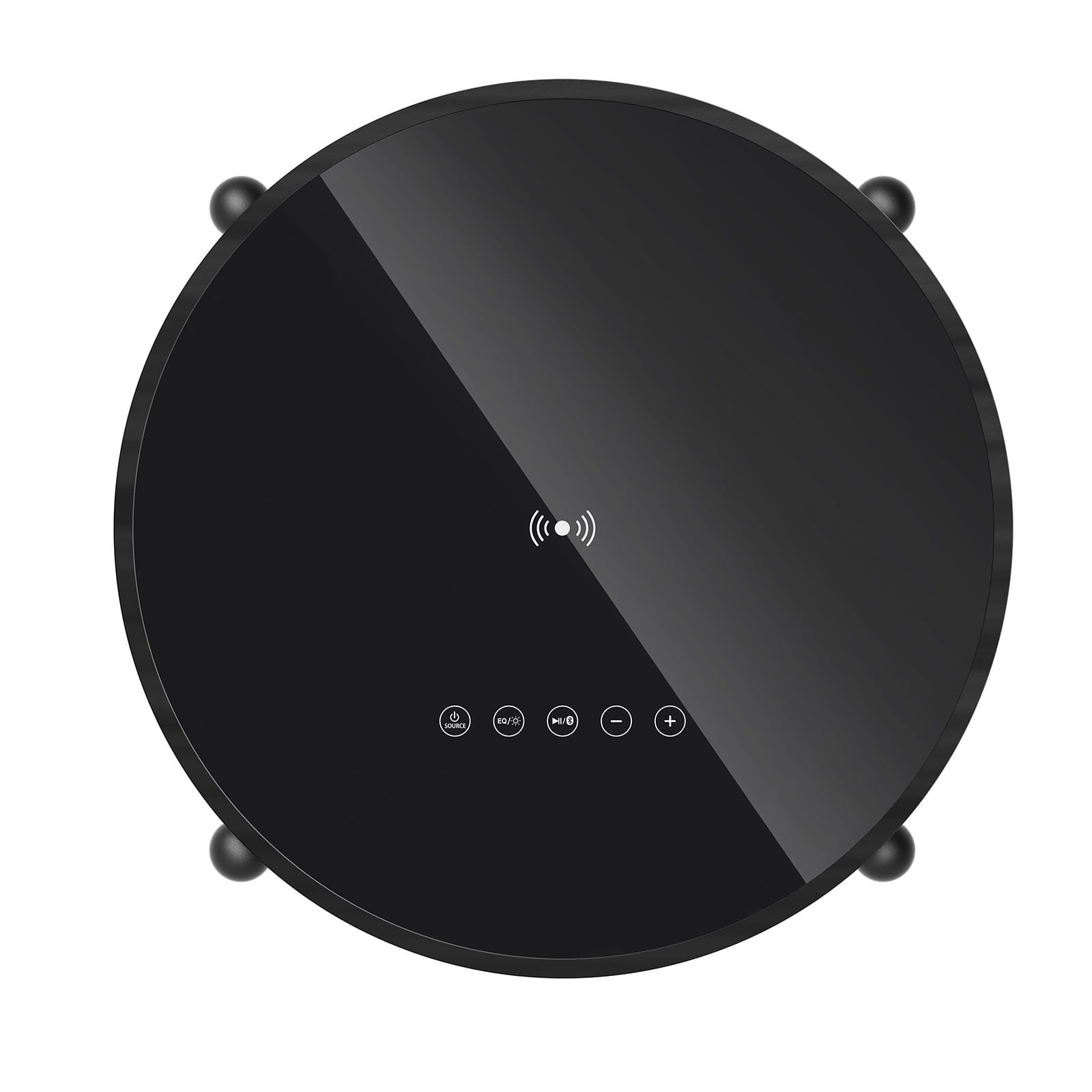 Stolik Boni – okrągły stolik kawowy ze szklanym blatem, głośnikiem Bluetooth i ładowarką indukcyjną - zdjecie 9